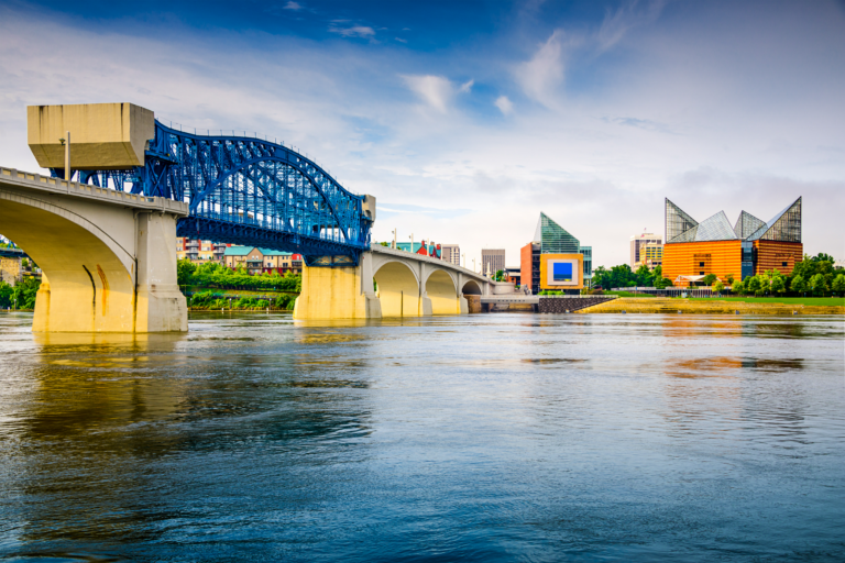 Photo of Downtown Chattanooga looking across the TN river. Feature image for the article 2025 Chattanooga Housing Market Trends: What to Expect